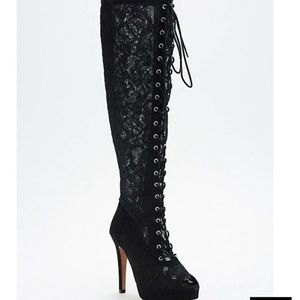 Torrid Lace Knee High Boot Size 8.5Wide